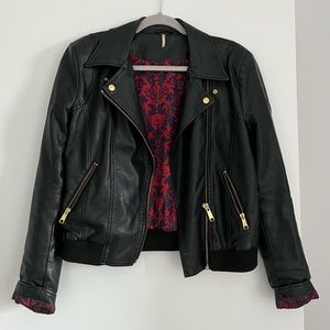 Free People Modern Faux Leather Bomber Jacket
